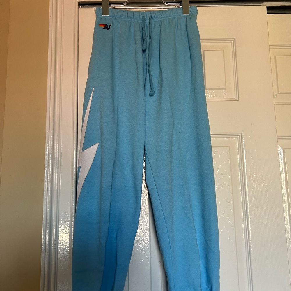 Aviator Nation Men’s Bolt Stitch Sweatpants - Sky / White - M